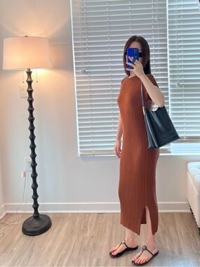 Minimalist Studio Nicholson Pretoria Knit Dress Brick Brown